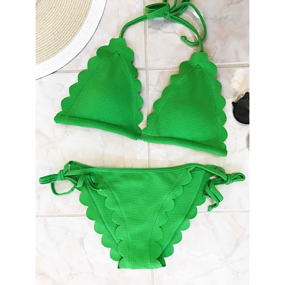 Other - Scalloped Side Tie String Bikini